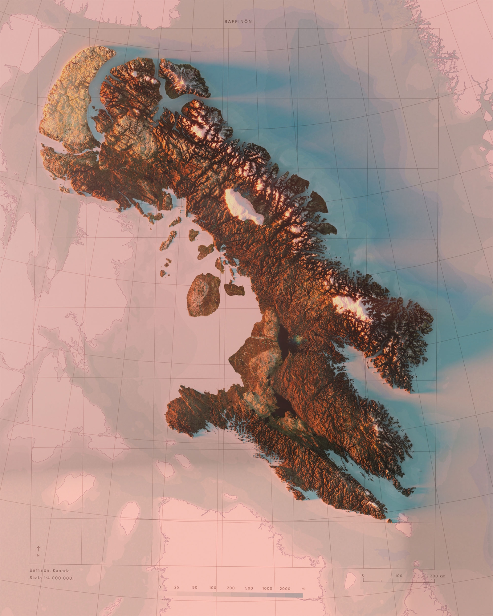 Baffiön topografisk karta, detaljbild