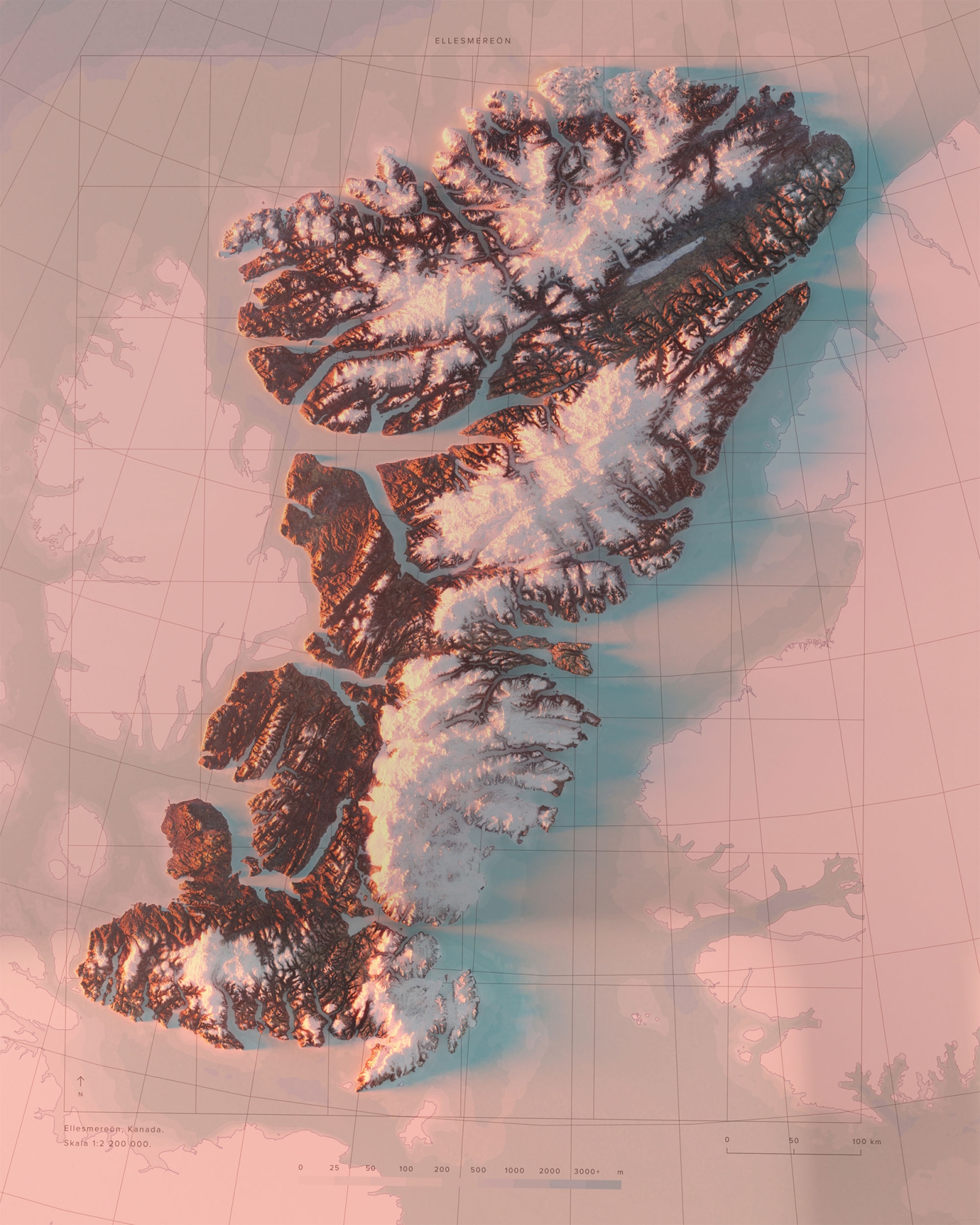 Ellesmereön topografisk karta, detaljbild