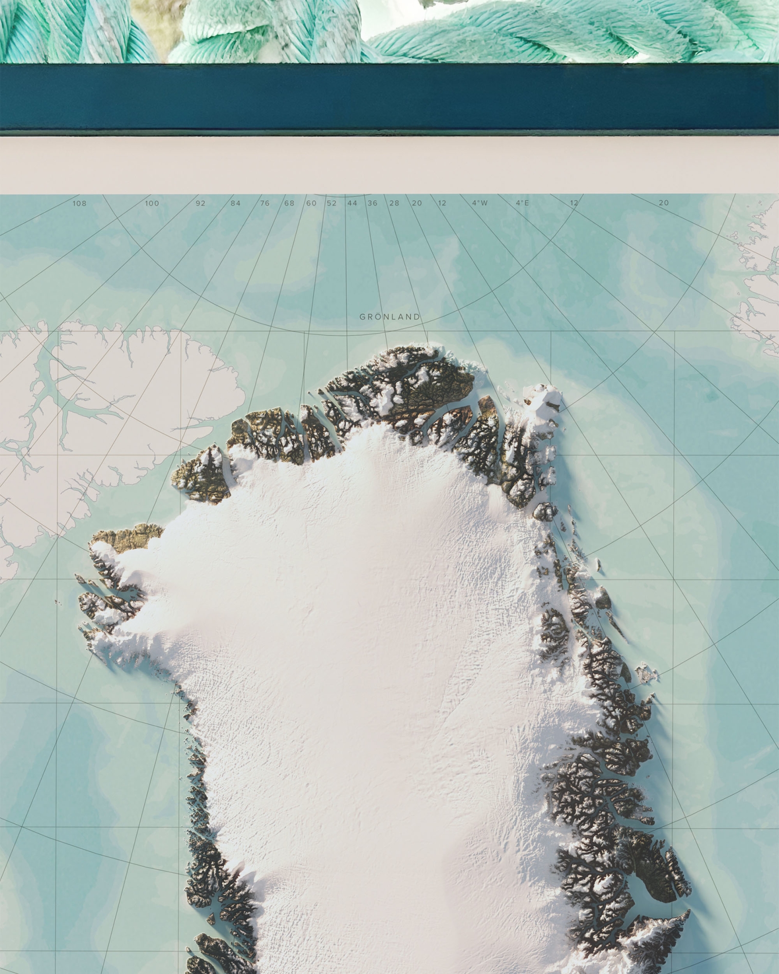 Grönland topografisk karta, detaljbild