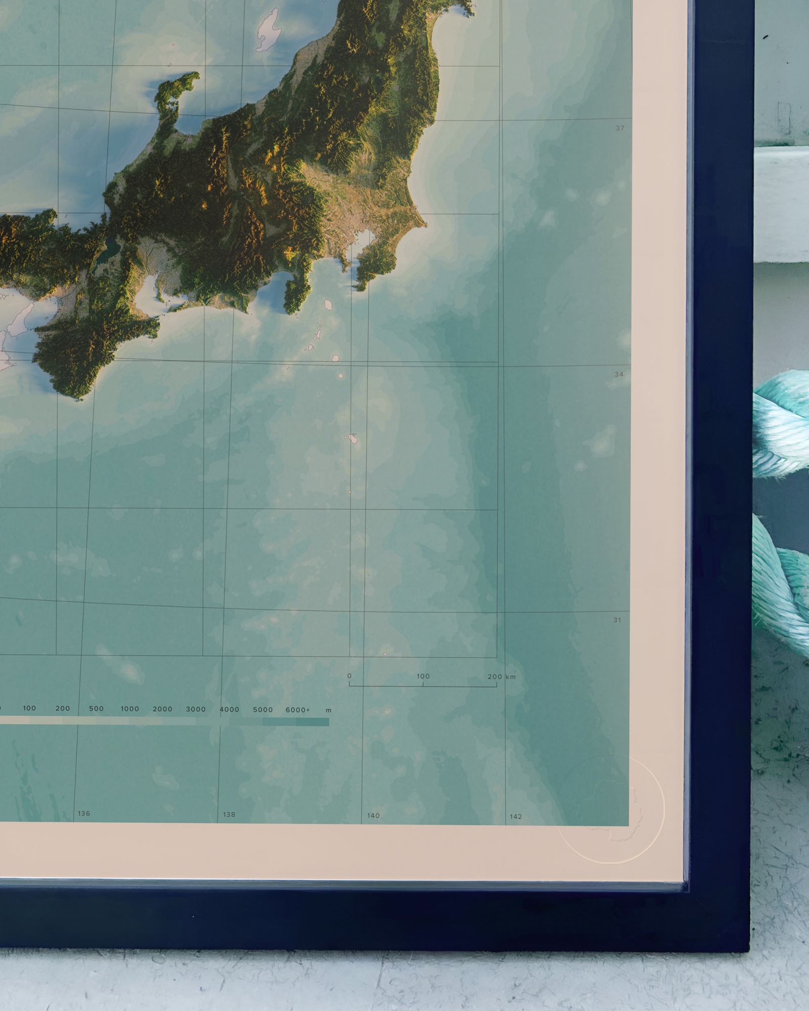 Honshu topografisk karta, detaljbild