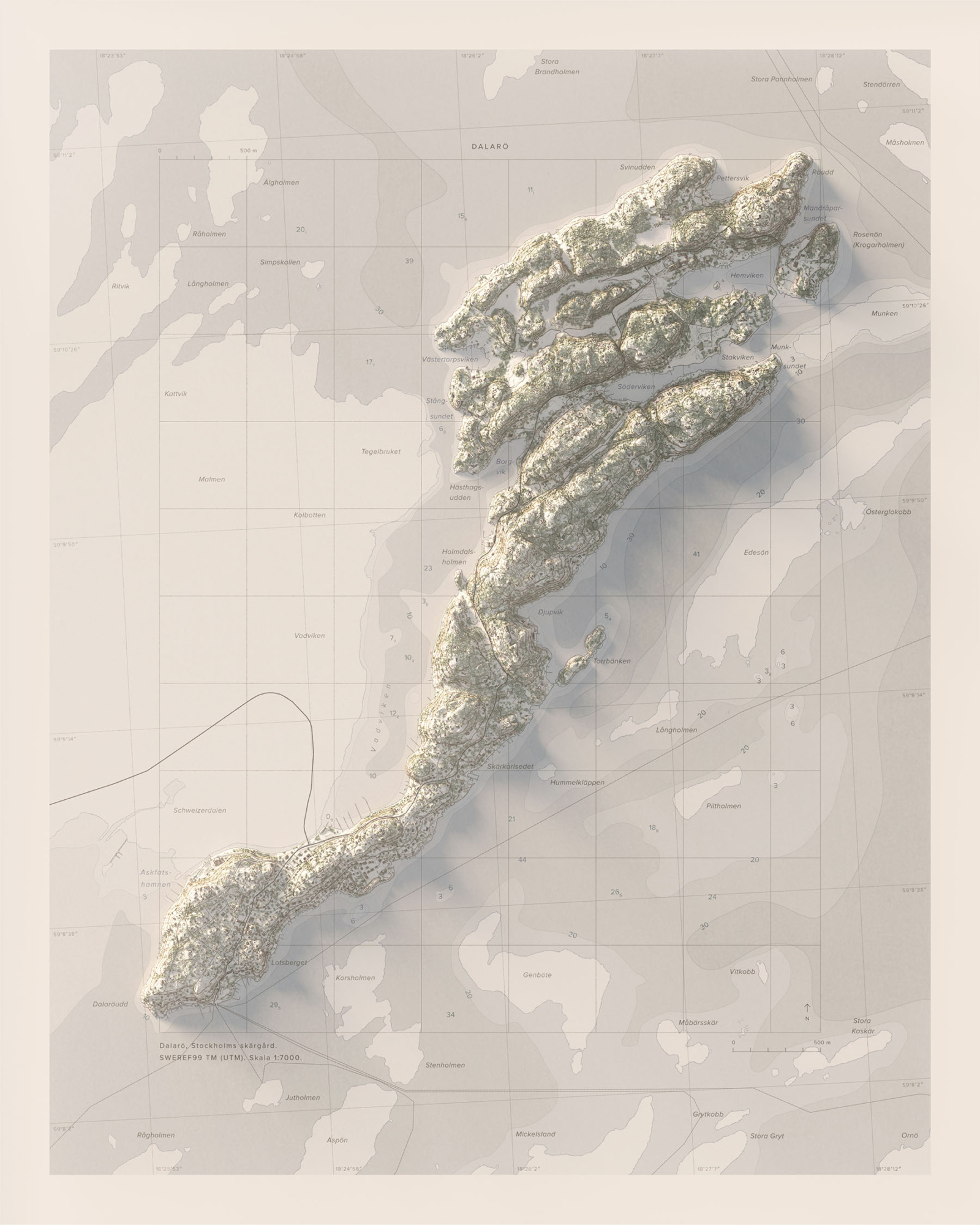 Dalarö topografisk karta