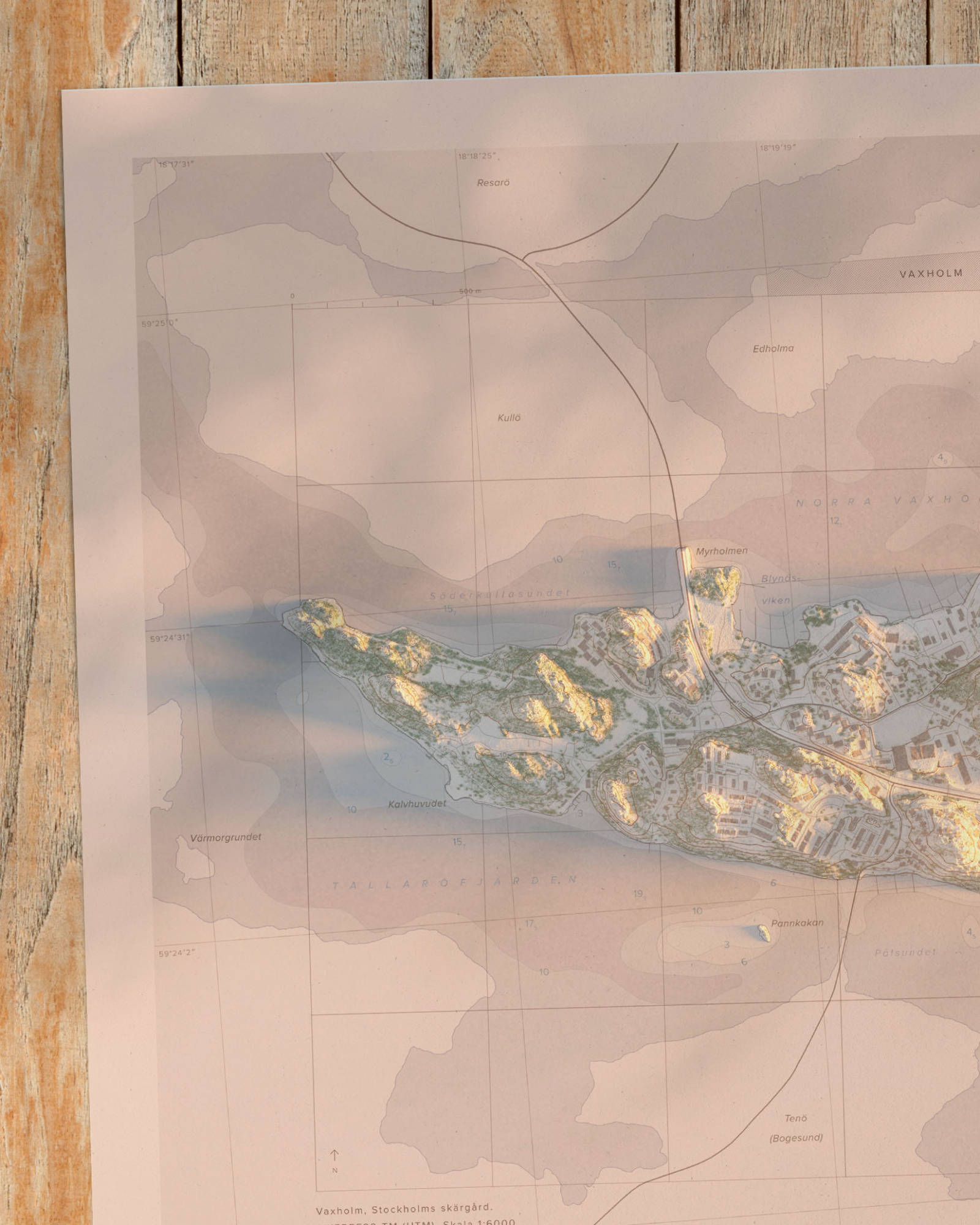 Vaxholm topografisk karta
