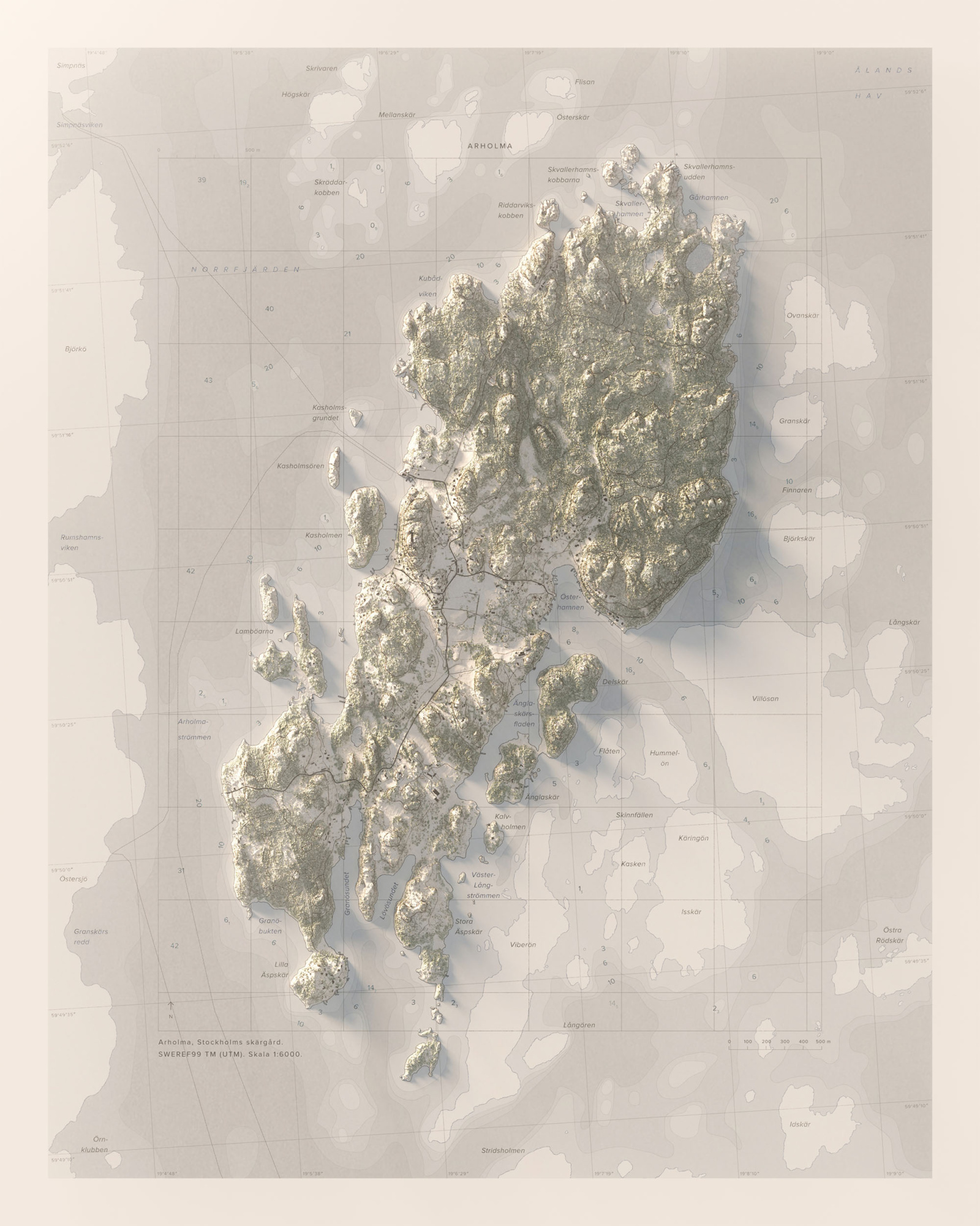 Arholma topografisk karta