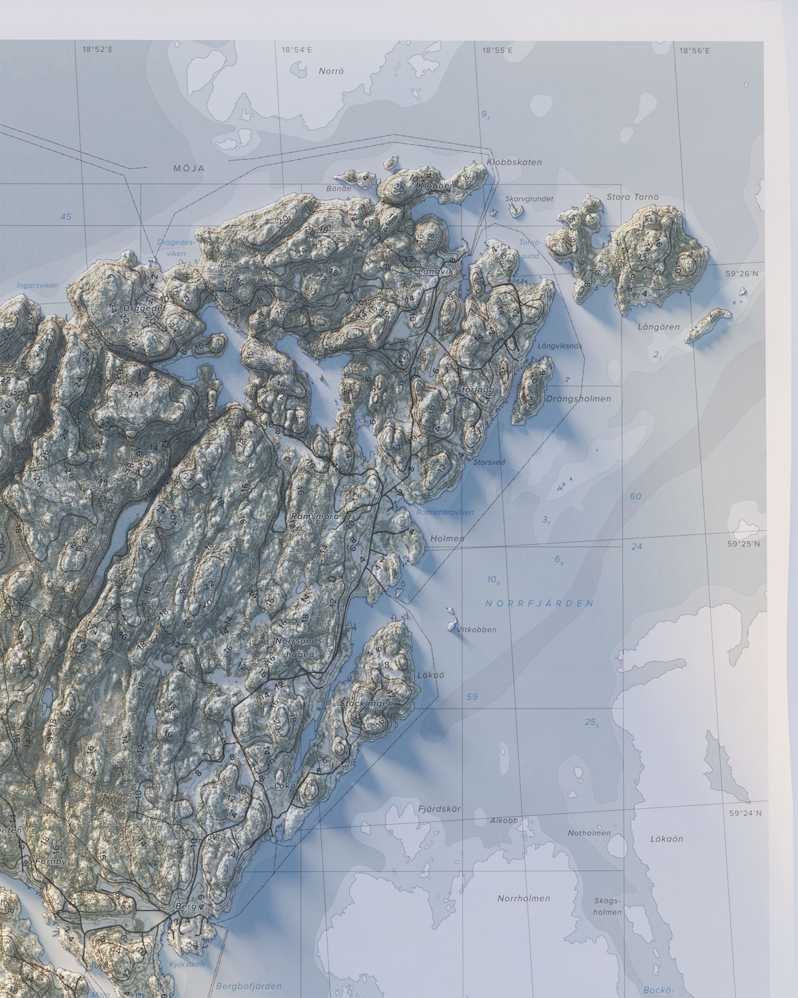 Möja topografisk karta, detaljbild