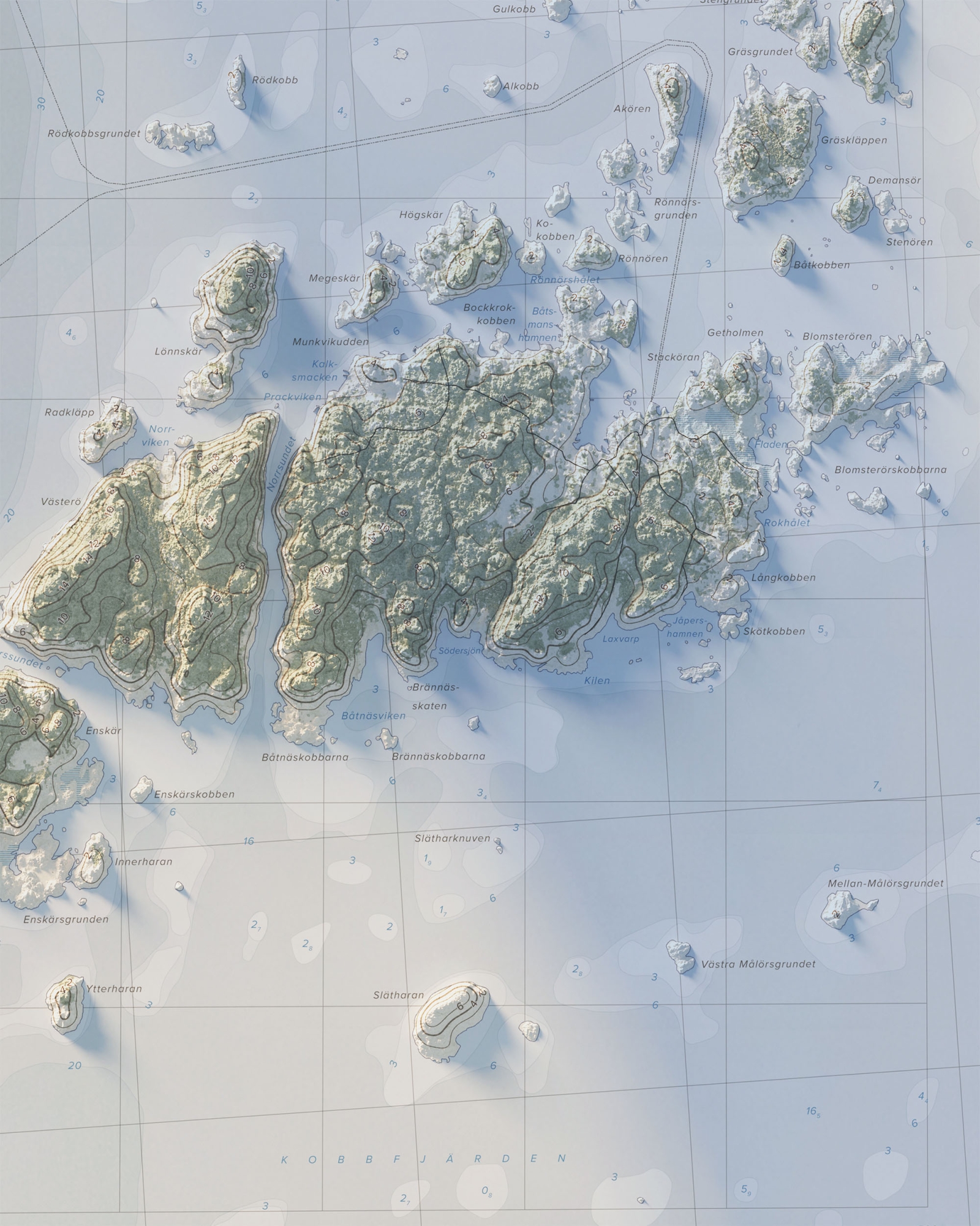 Rödlöga topografisk karta, detaljbild