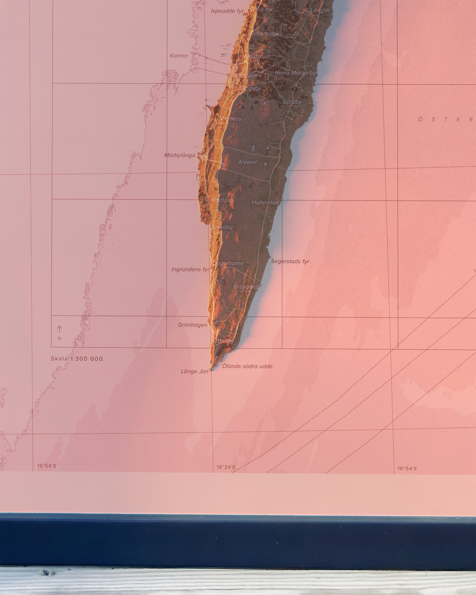 Öland topografisk karta, detaljbild.