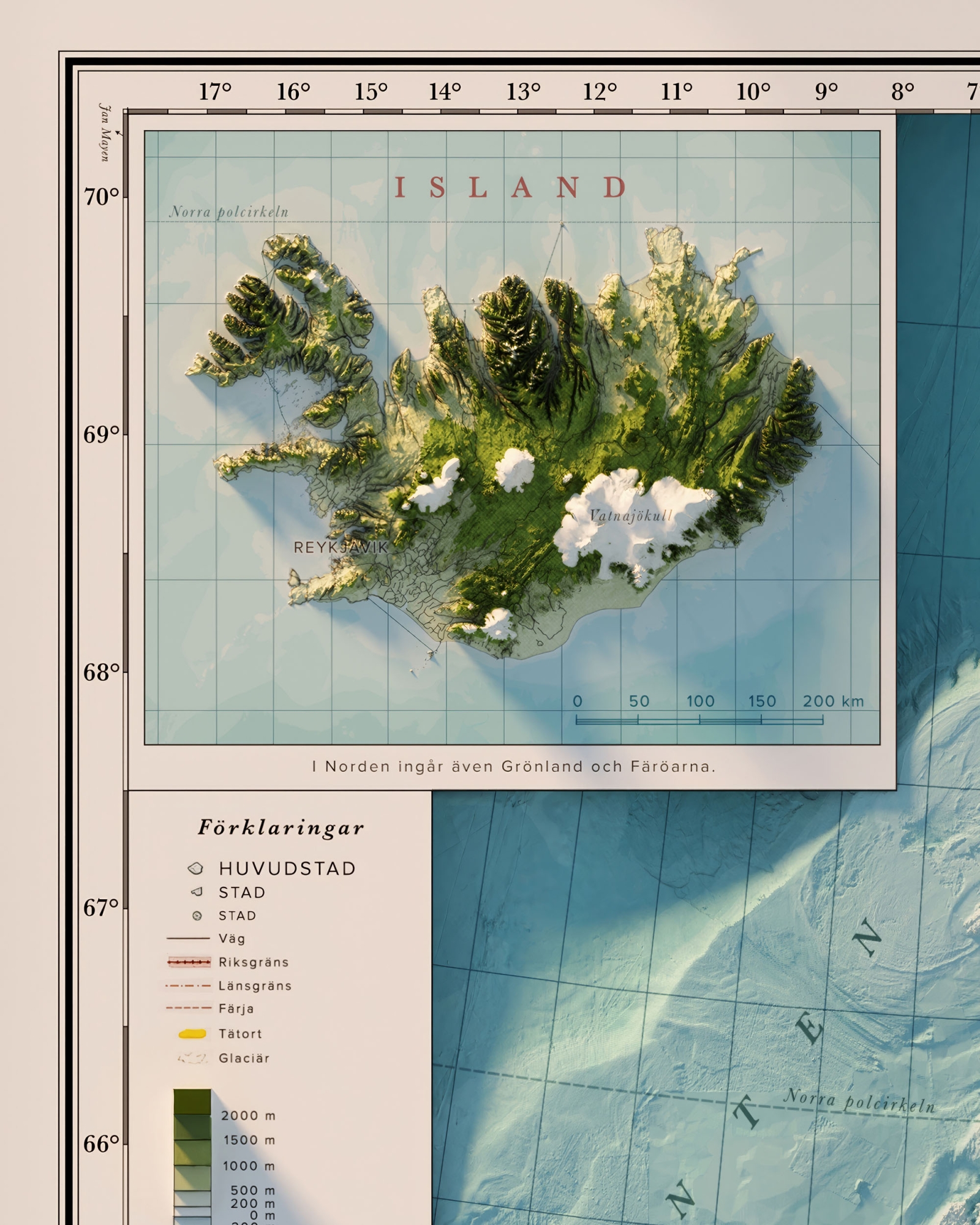 Sverige och Norden topografisk karta, detaljbild