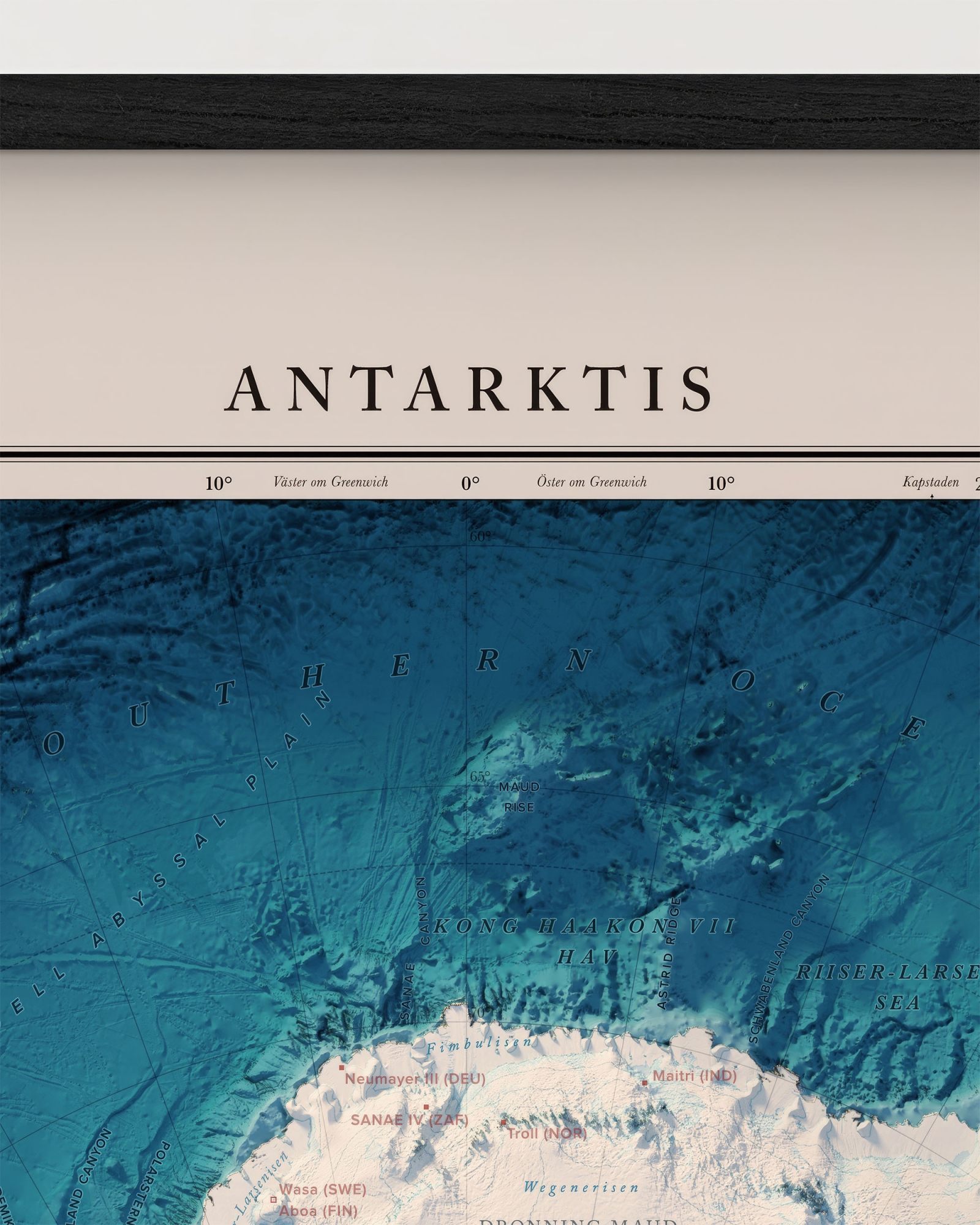 Antarktis topografisk karta, detaljbild