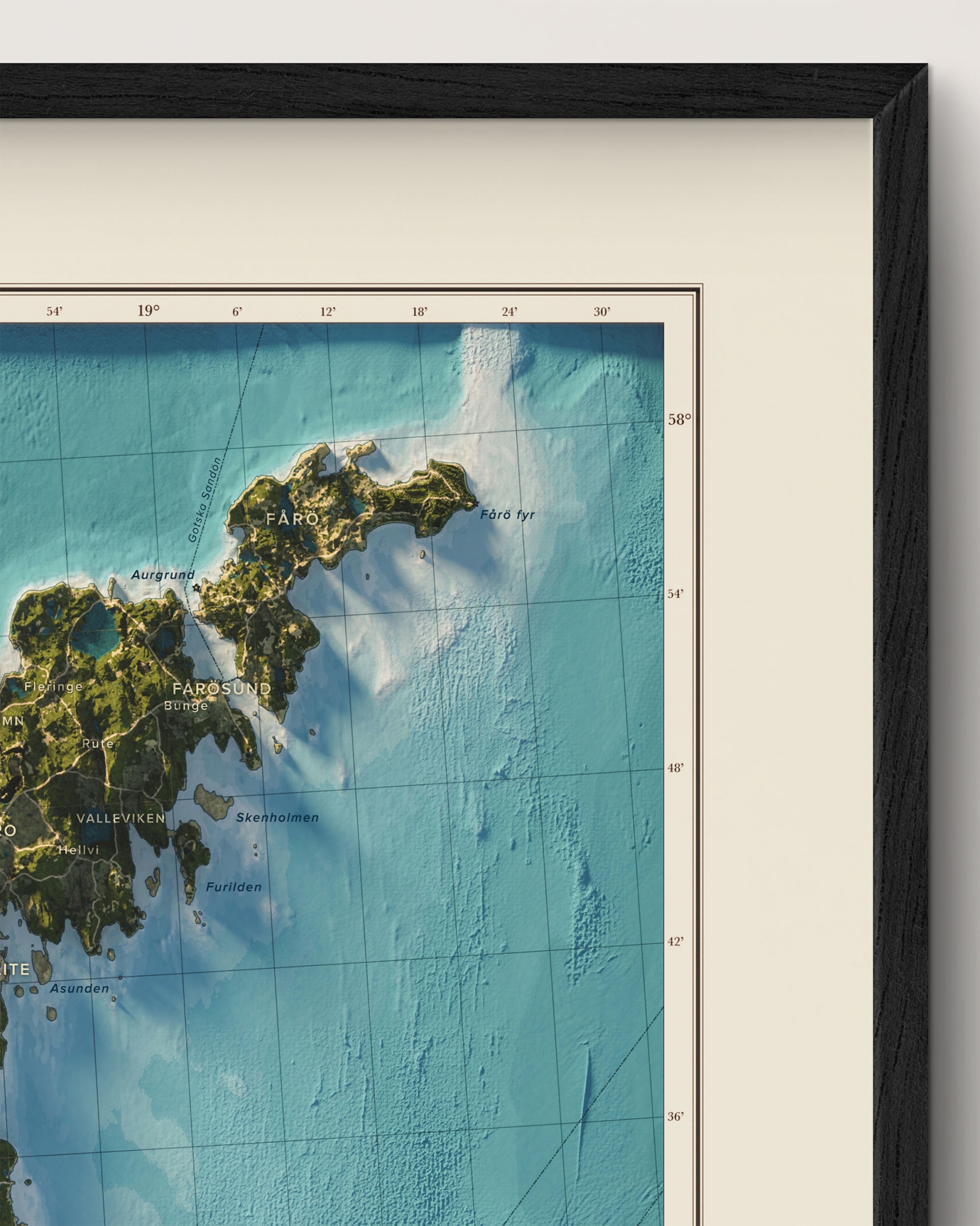 Gotland topografisk karta, detaljbild - blå serien