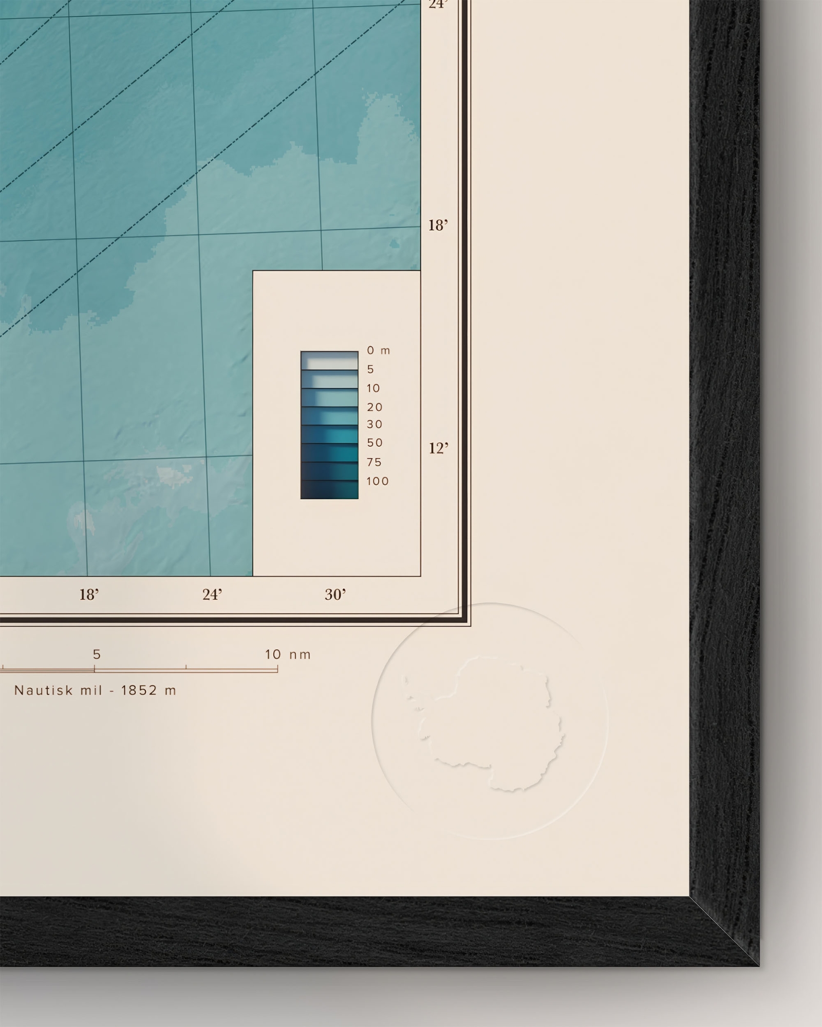 Öland topografisk karta, detaljbild - blå serien