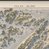 Skärgårdskarta över Yxlan och Blidö i dagsljus, detaljbild
