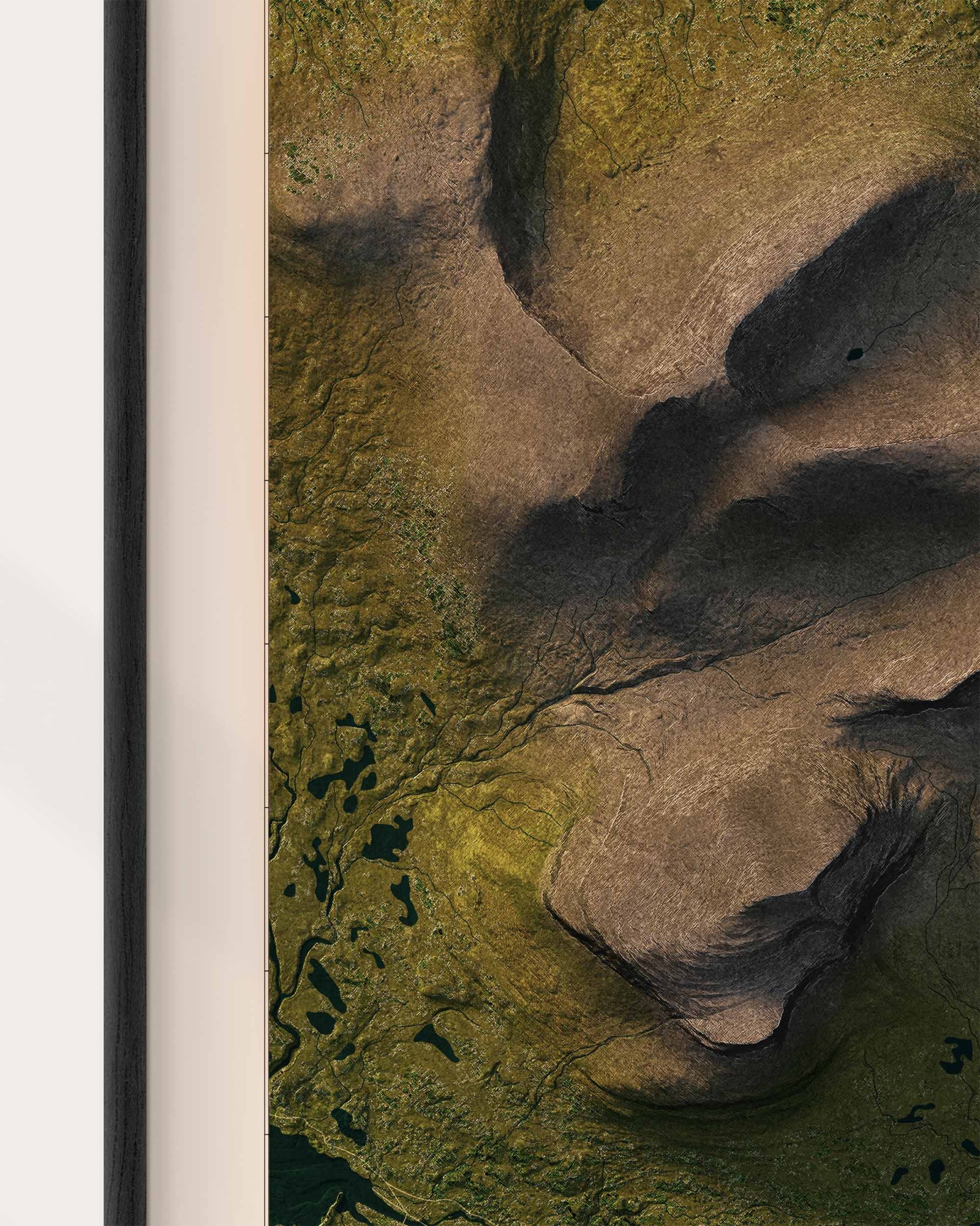 Topografisk karta över Helags i dagsljus, detaljbild