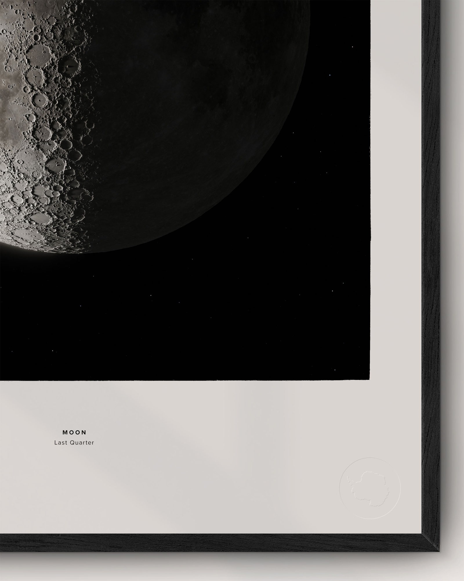 Premiumposter över Månen - Avtagande halvmåne, Detaljbild