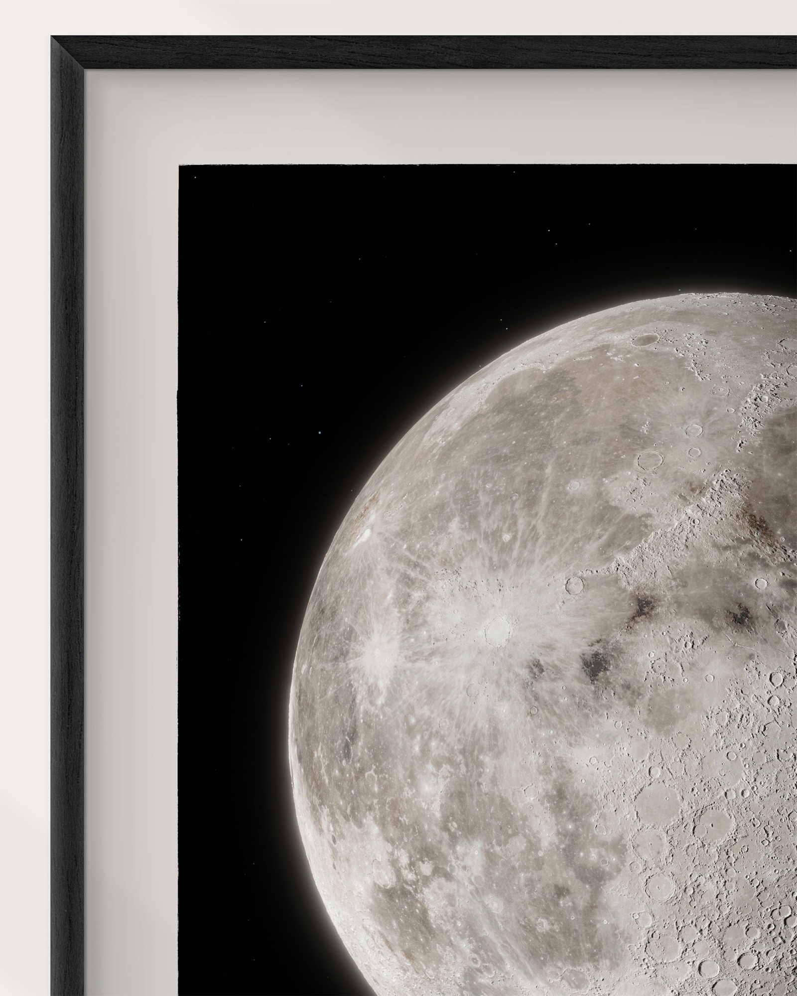 Premiumposter över Månen - Avtagande oval måne, Detaljbild