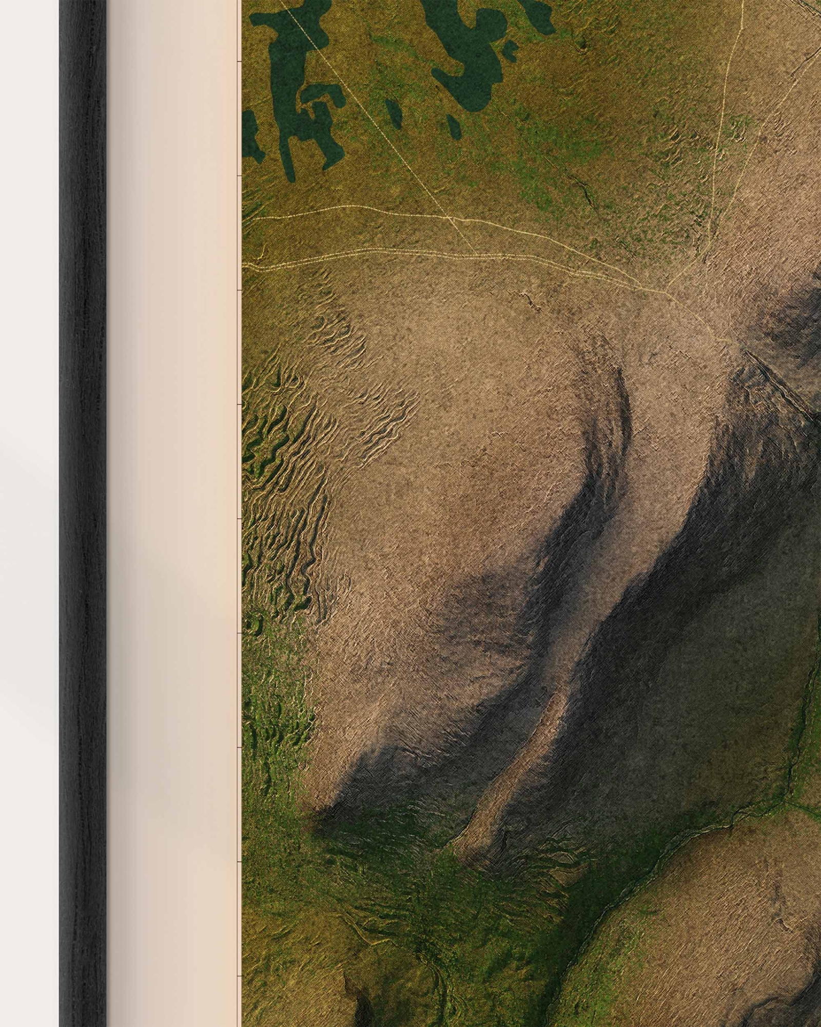 Topografisk karta över Sonfjället i dagsljus, detaljbild