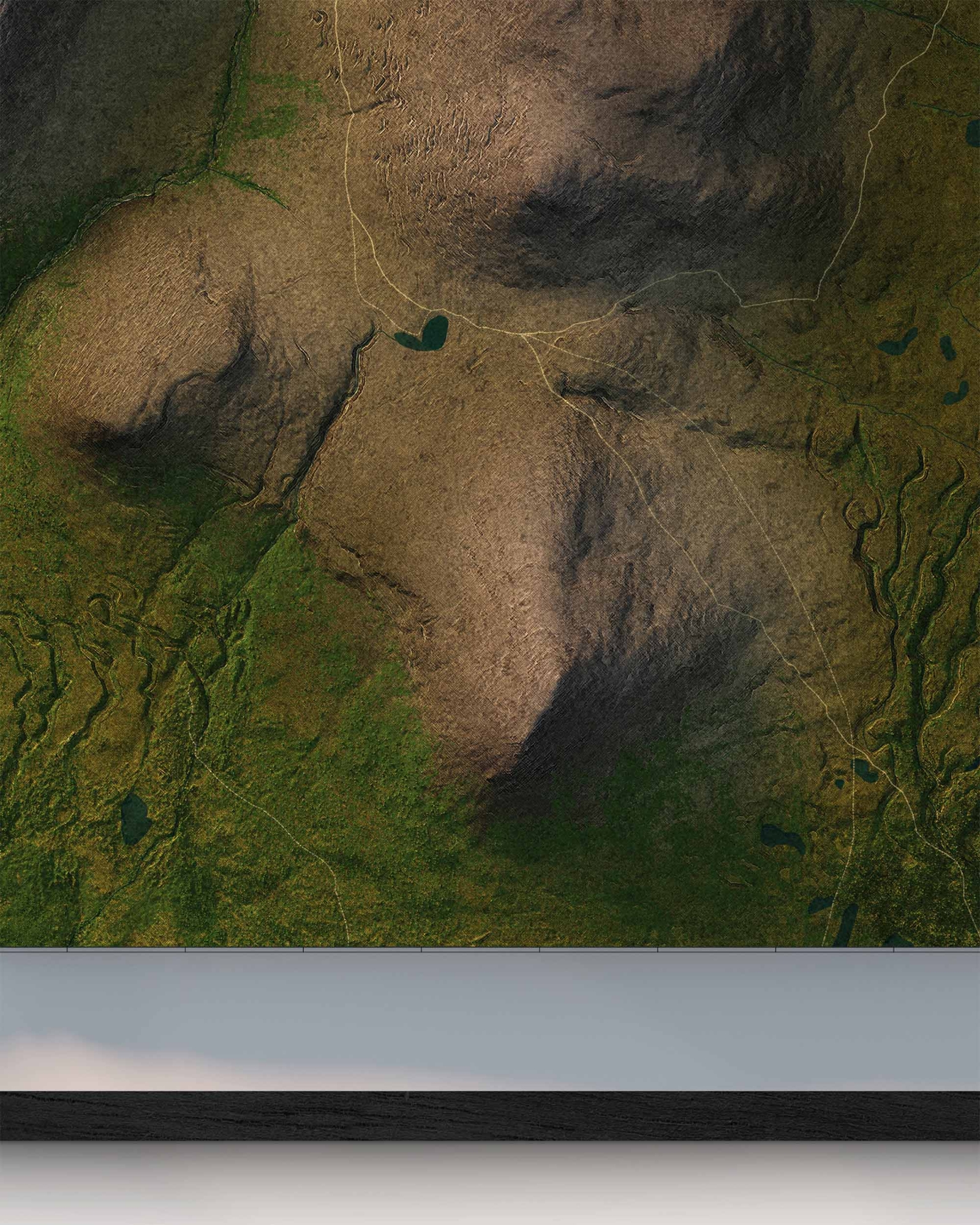 Topografisk karta över Sonfjället i dagsljus, detaljbild