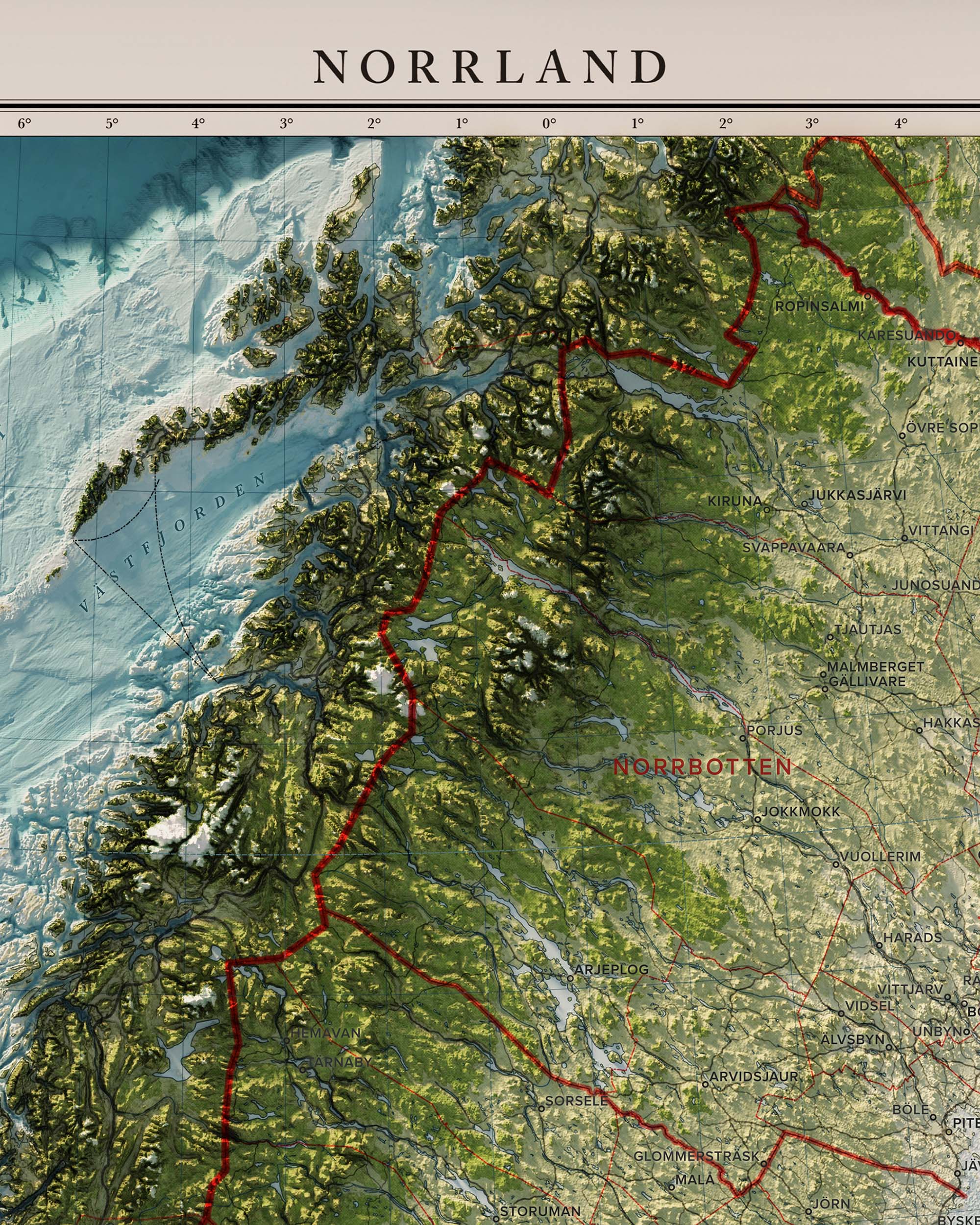 Norrland topografisk karta, detaljbild