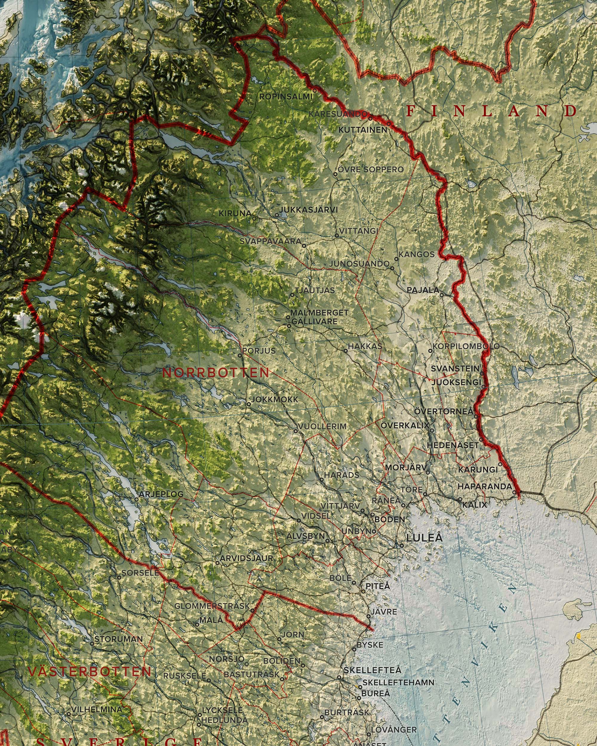 Norrland topografisk karta, detaljbild
