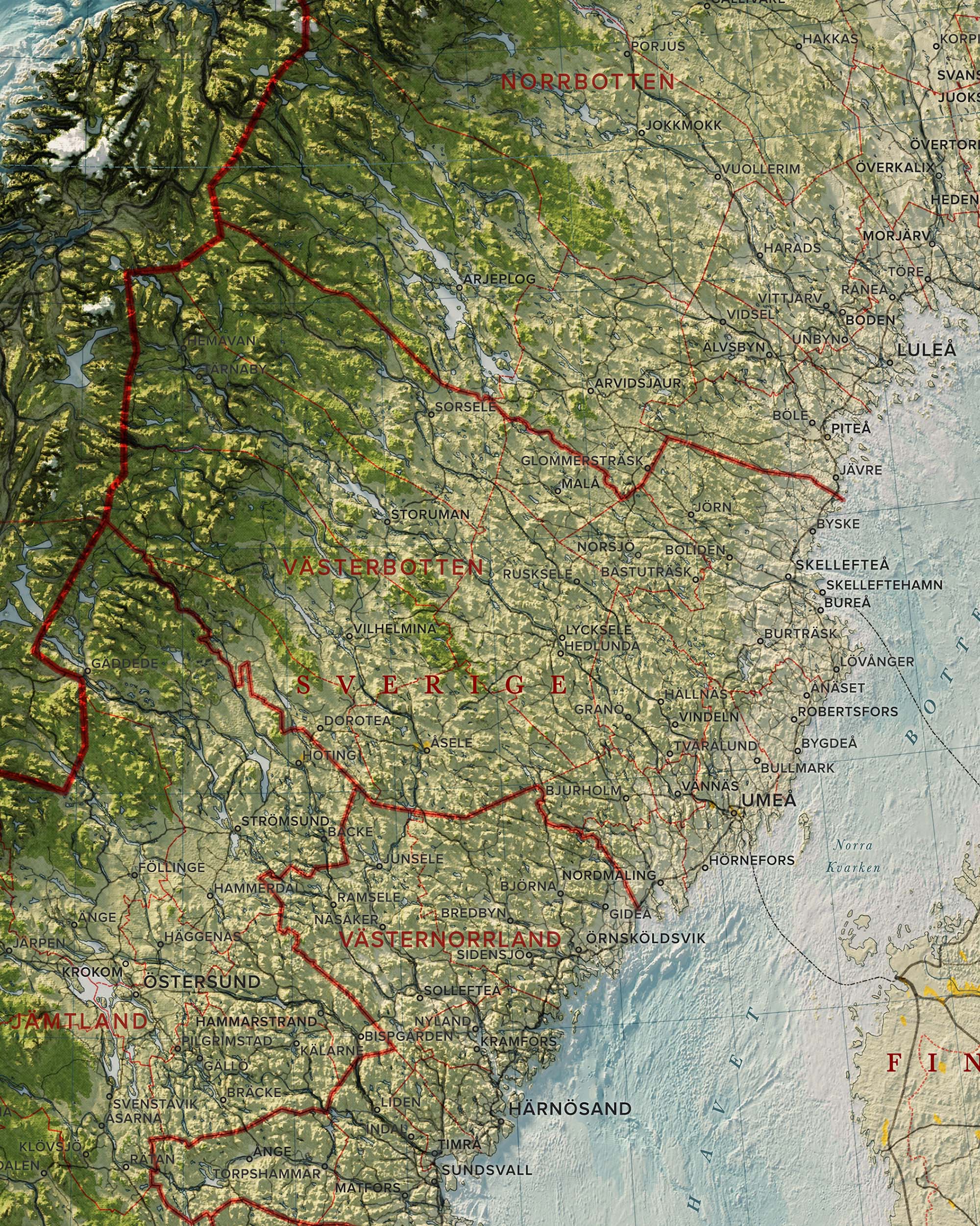 Norrland topografisk karta, detaljbild