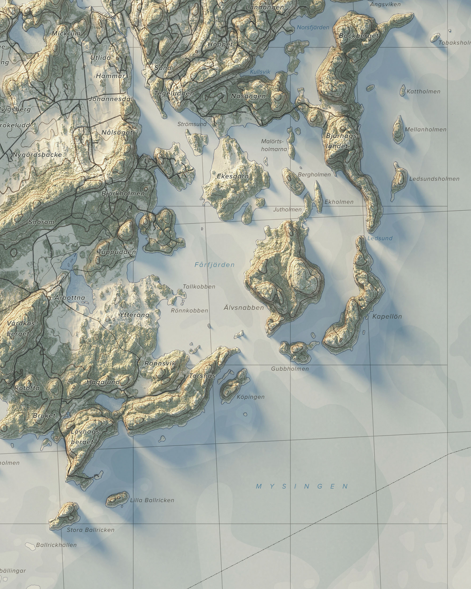 Topografisk karta över Muskö