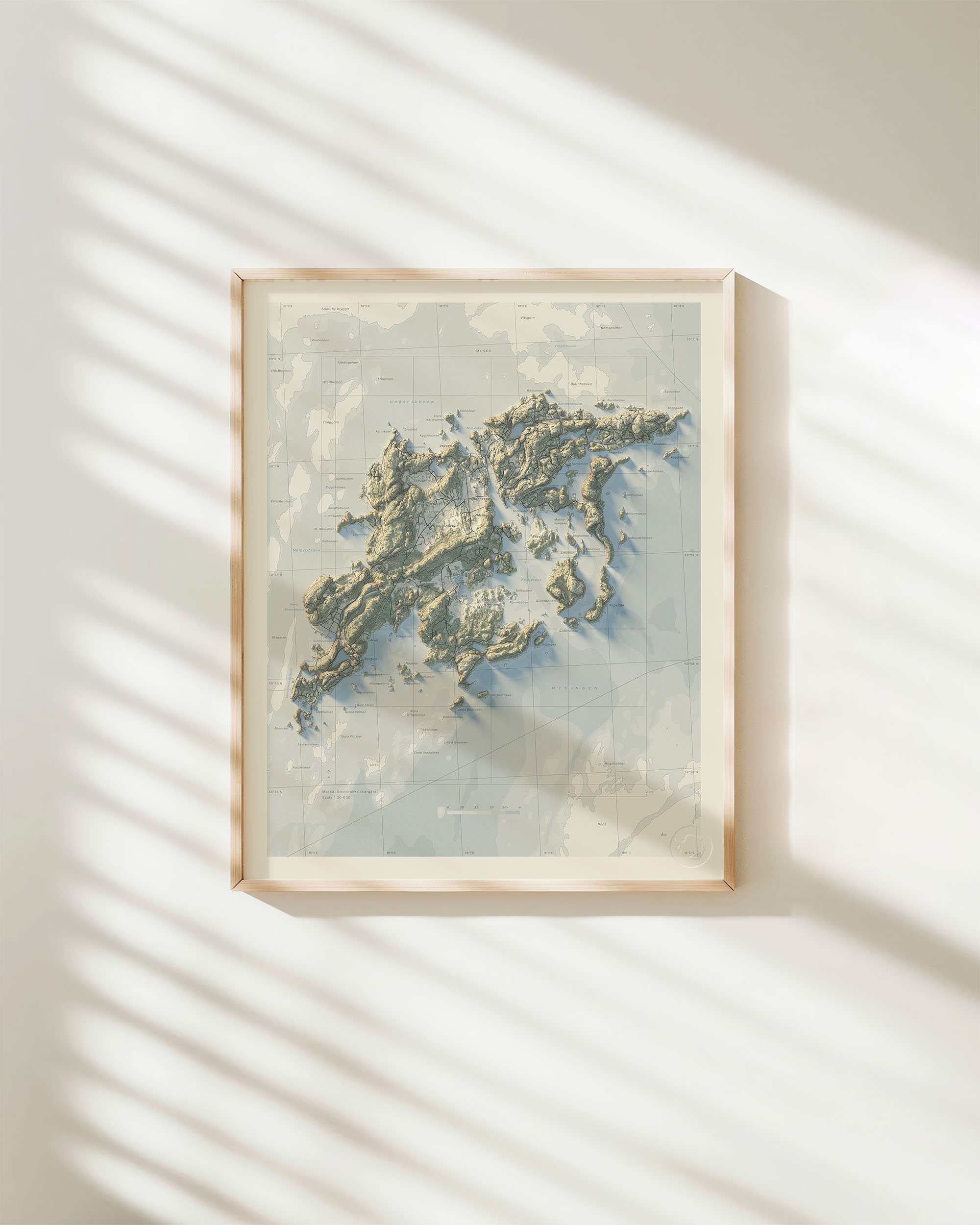 Topografisk karta över Muskö