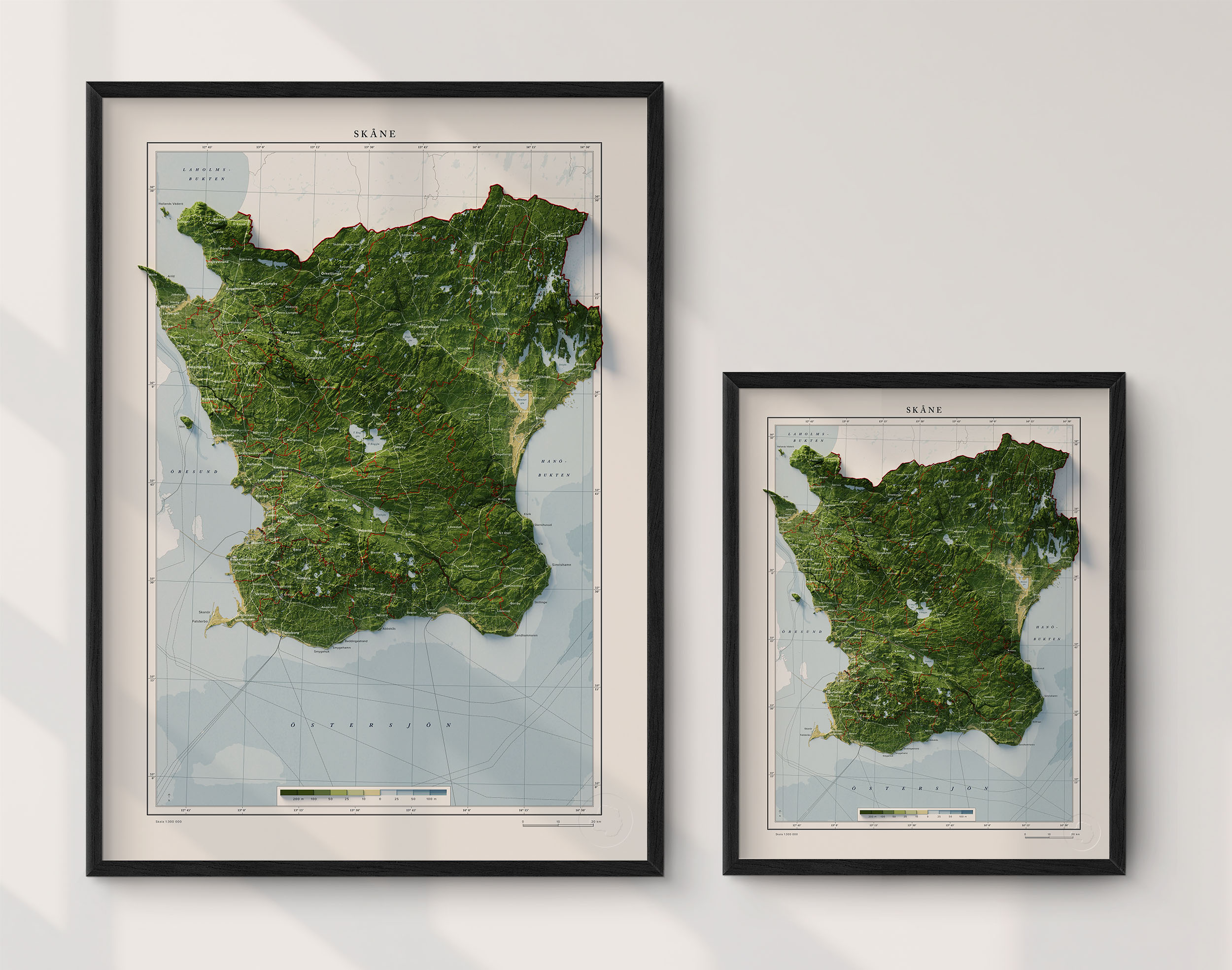 Topografisk karta över Skåne