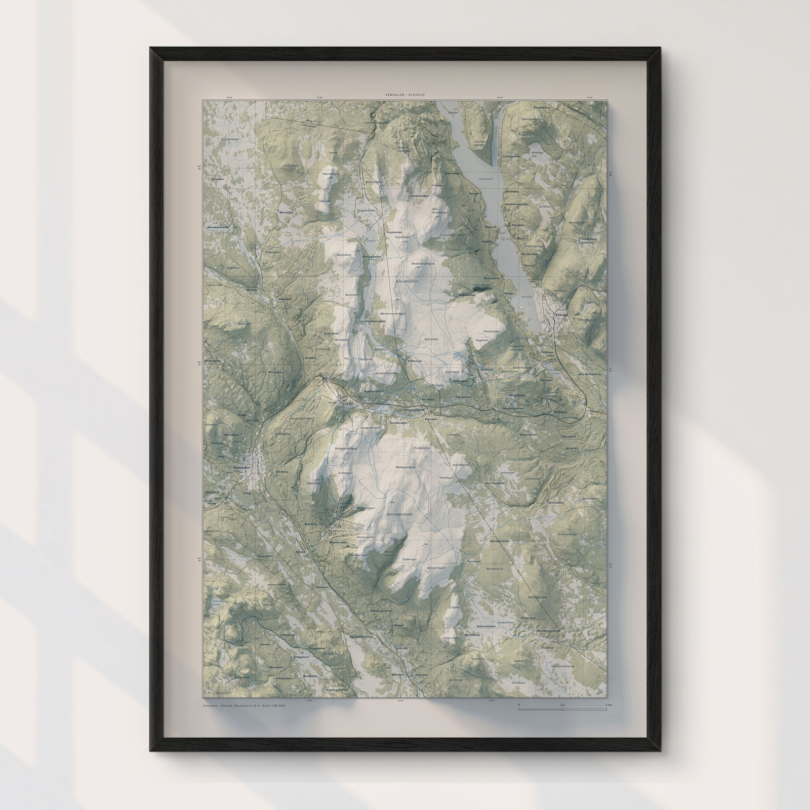 Topografisk karta över Vemdalen-Klövsjö