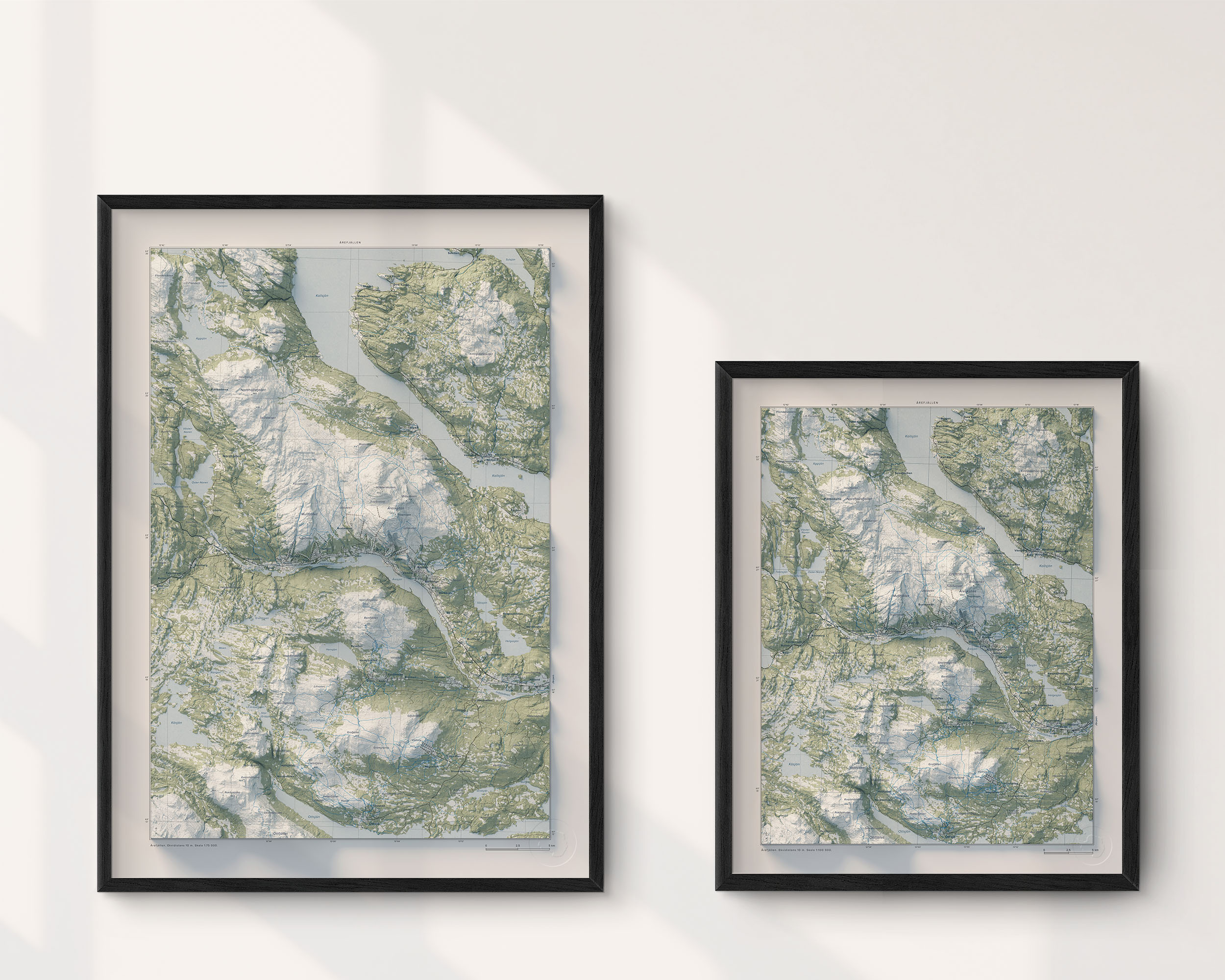 Topografisk översiktskarta över Årefjällen