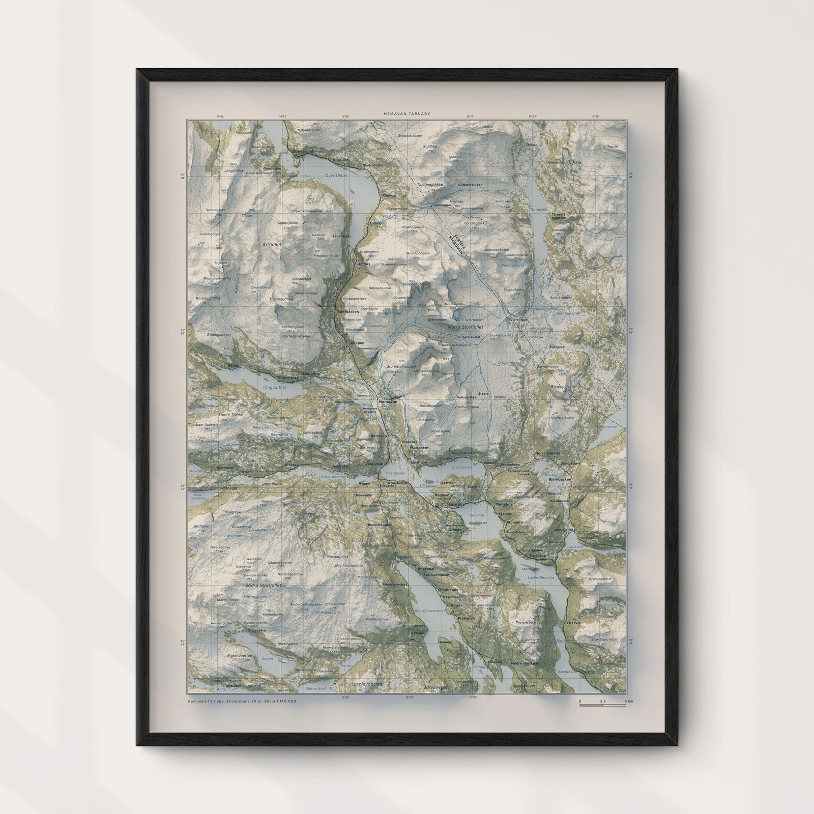 Topografisk karta över Hemavan-Tärnaby