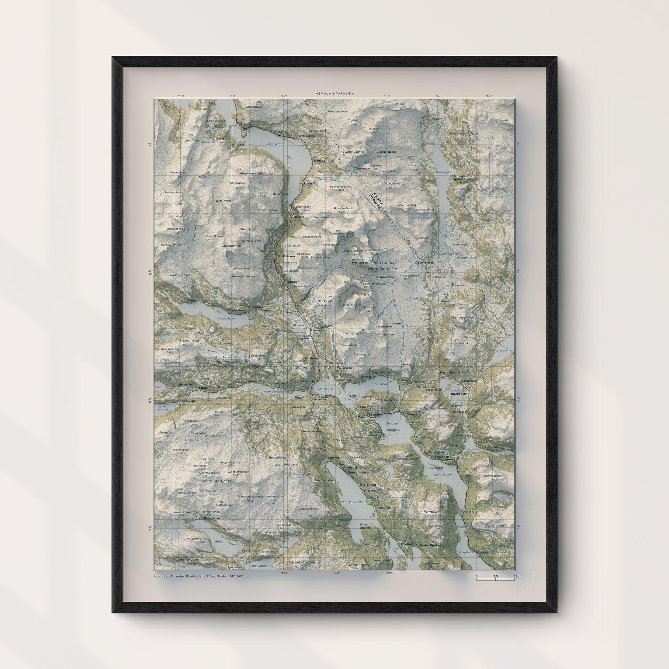 Topografisk karta över Hemavan-Tärnaby