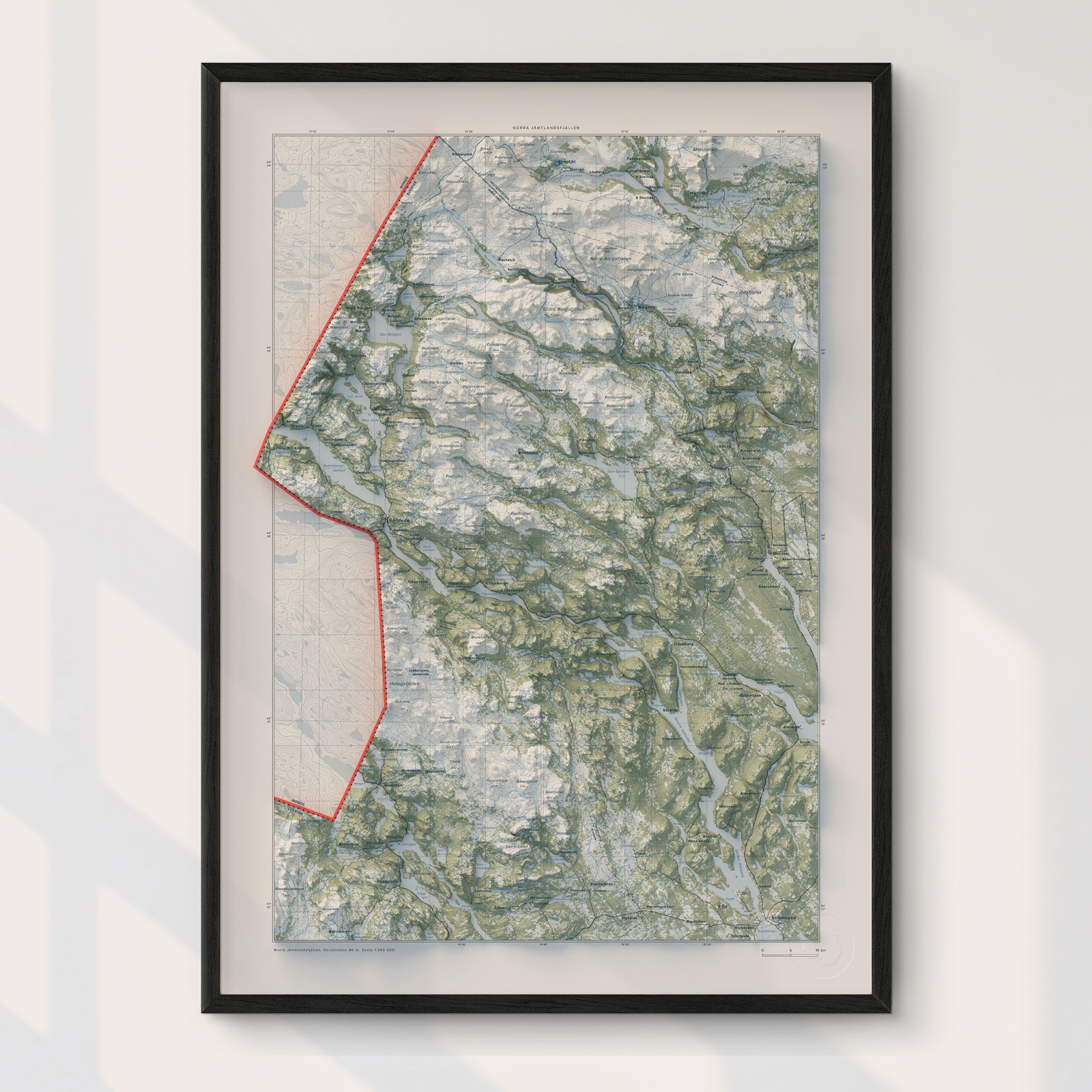 Topografisk karta över Norra Jämtlandsfjällen