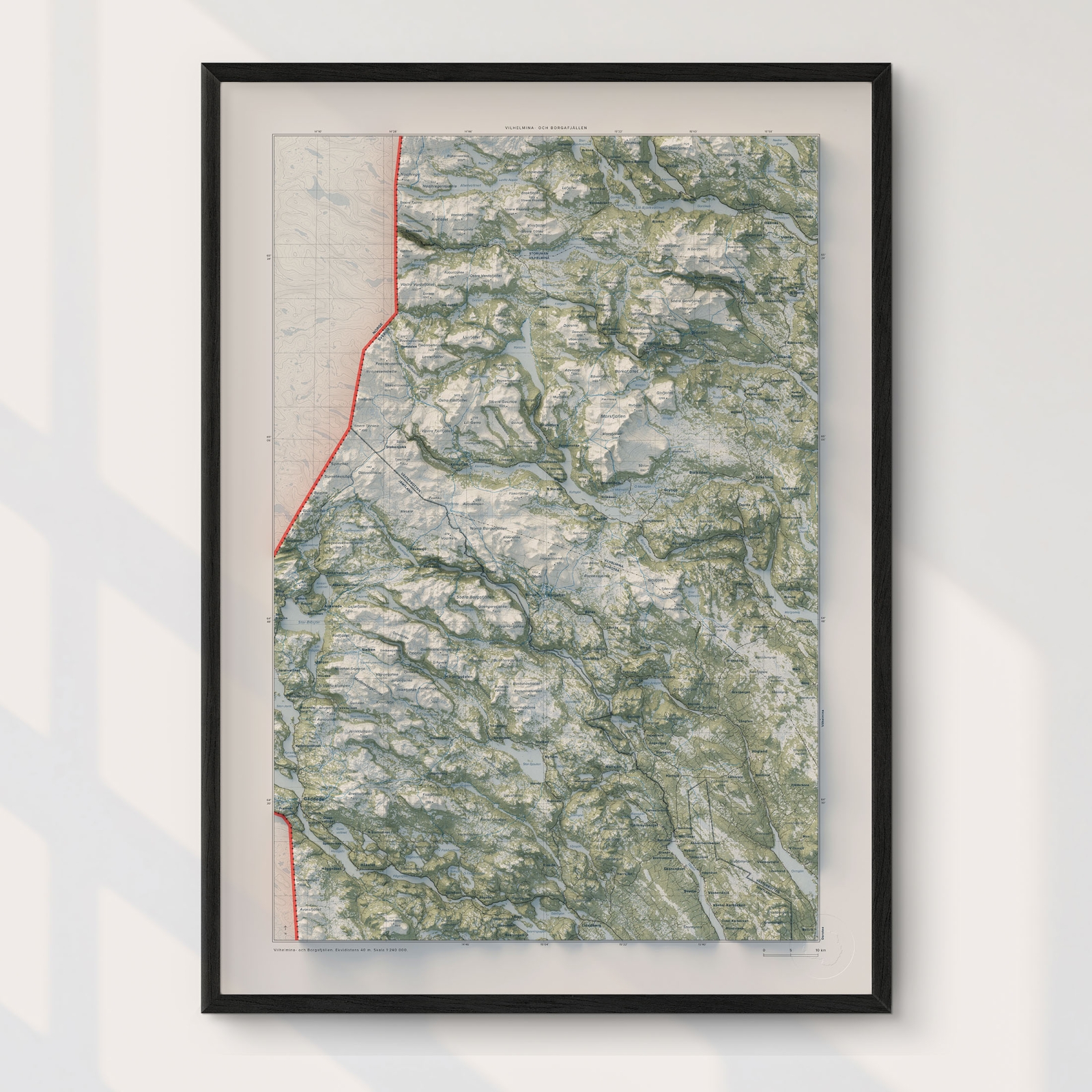 Topografisk karta över Vilhelmina- och Borgafjällen