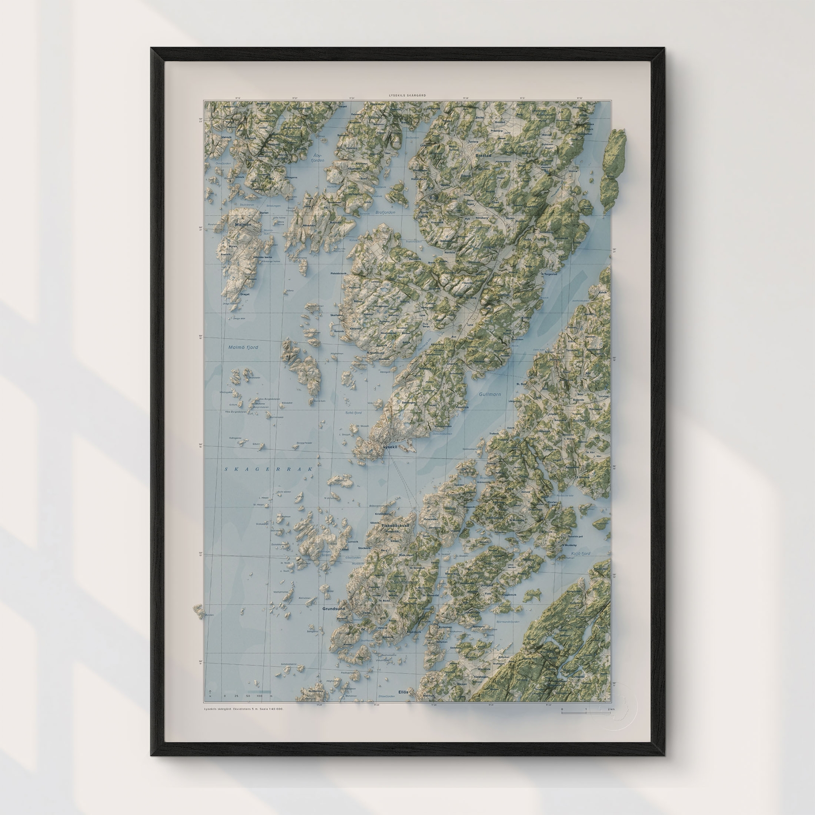Topografisk karta över Lysekils skärgård