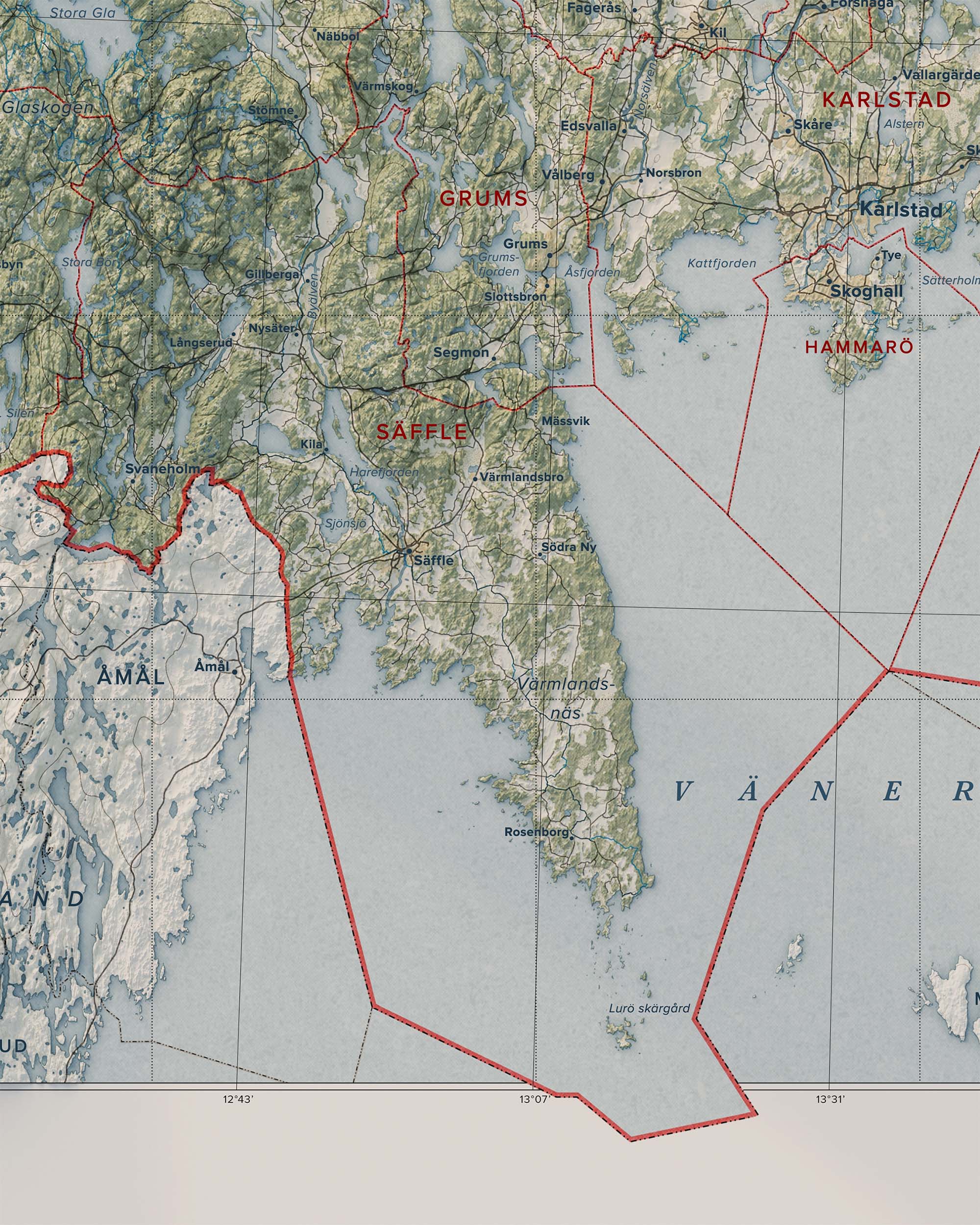 Topografisk karta över Värmland, detalj