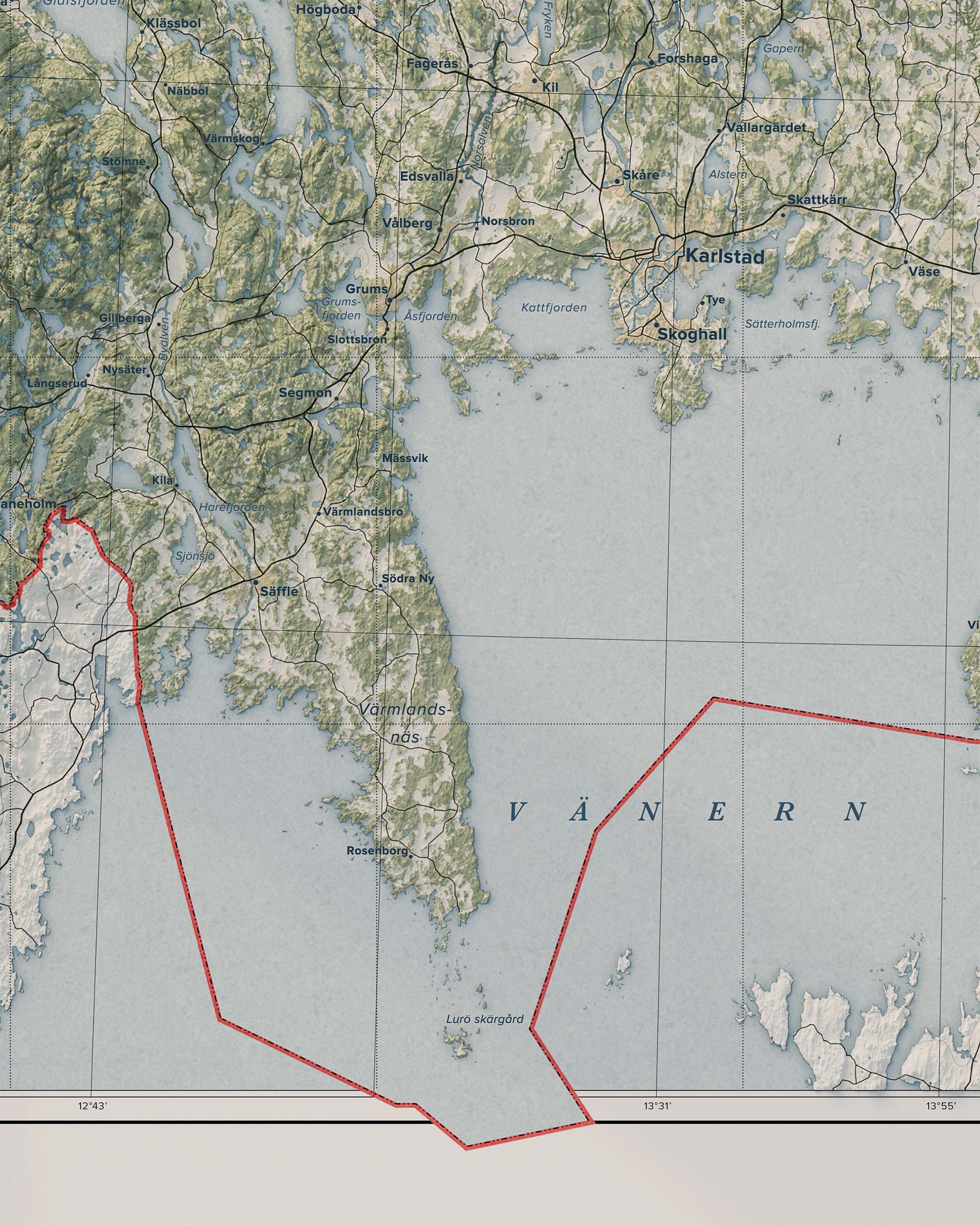 Topografisk karta över Värmland, detalj